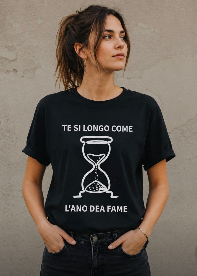 Te si longo come l'ano dea fame – Maglietta dialetto veneto | VenetoIndosso